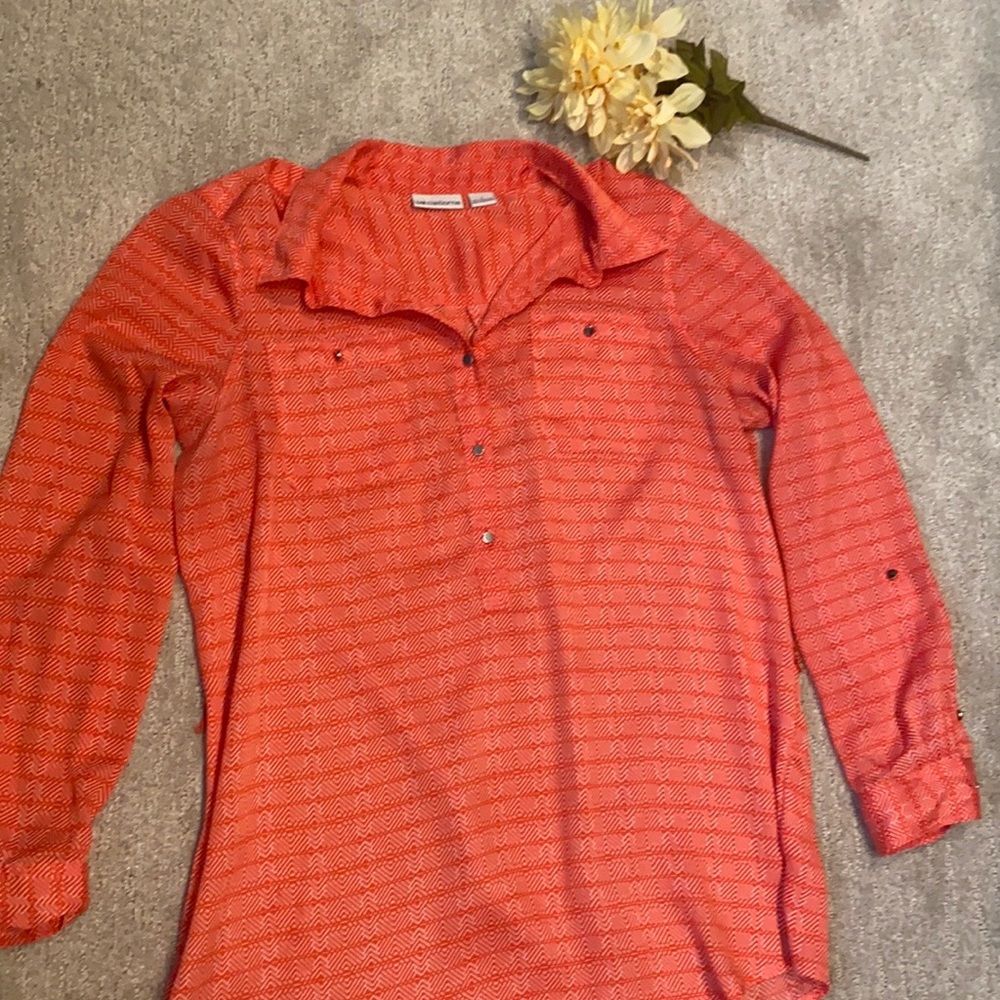 Liz Claiborne half button down tunic top